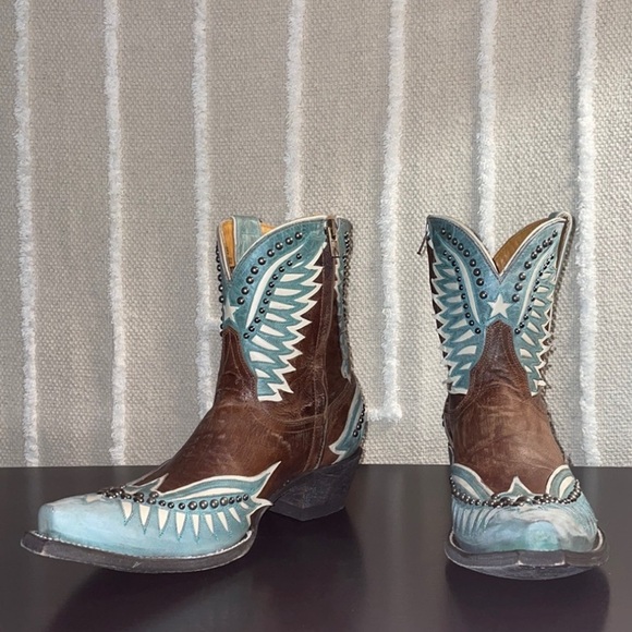🏍 {PRICE FIRM} OG Dawn Pippin 8” Oryx Aqua Boots ~ Usado Snow - Picture 6 of 13